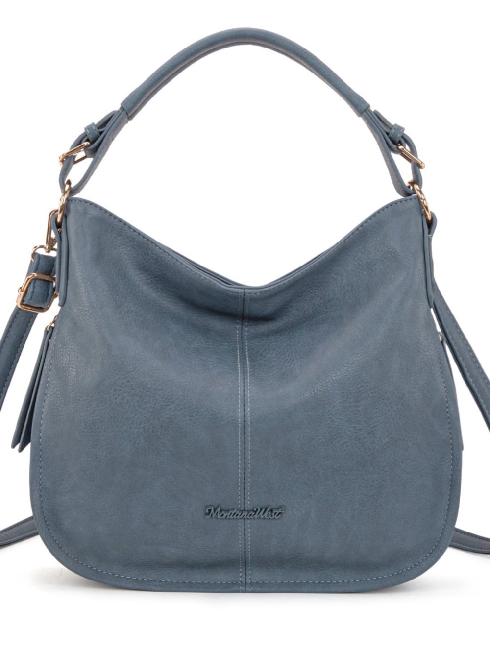 Montana West Slate Blue Slouchy Hobo Shoulder Bag